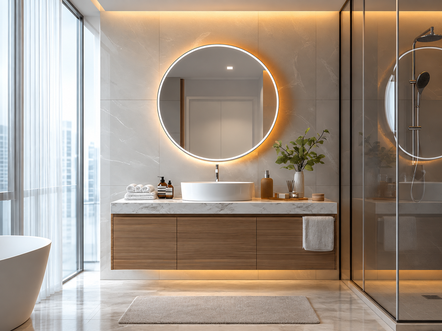LED mirror touch switch for a smart bathroom mirror Bathroom Smart Mirrors