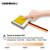 Finger touching mirror switch module to cycle through color temperatures: 6000K, 4000K, 3000K.