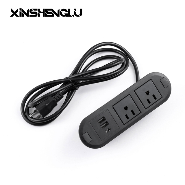 Recessed Power Outlet Module with USB and Type-C Ports | US Standard Socket for Vanity Mirror or Desk | Xinshenglu |