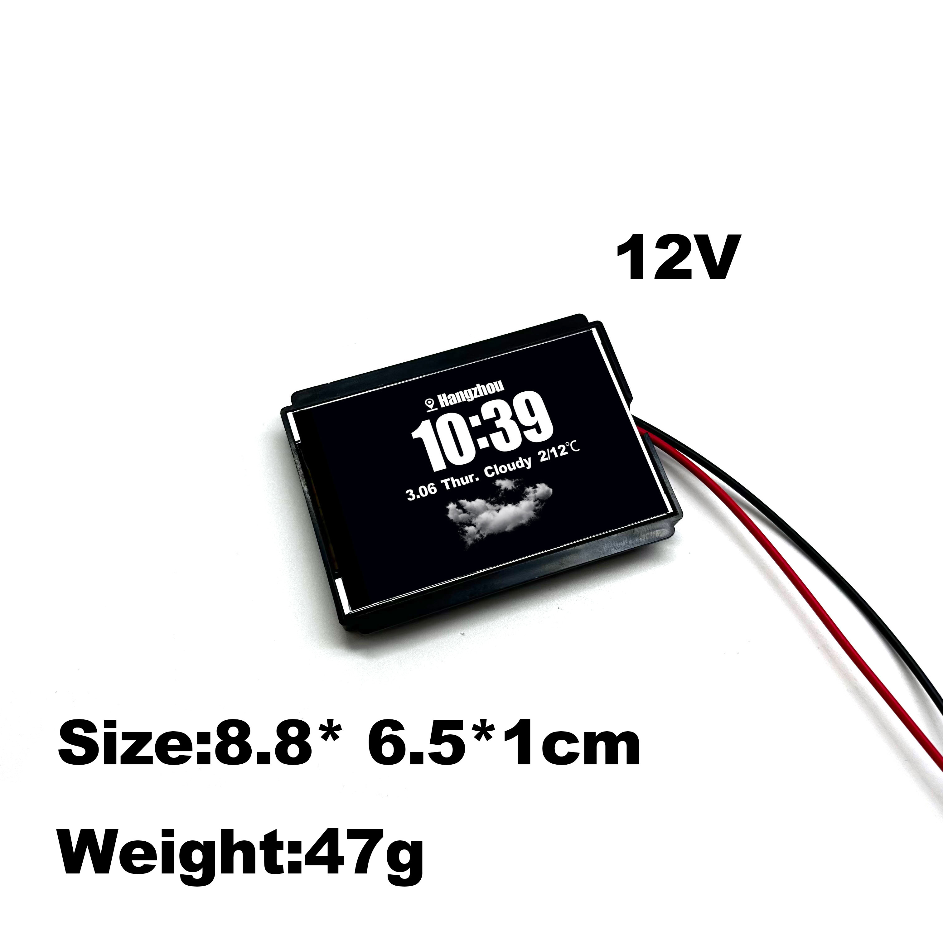 Technical dimensions and wiring interface of smart mirror weather display module