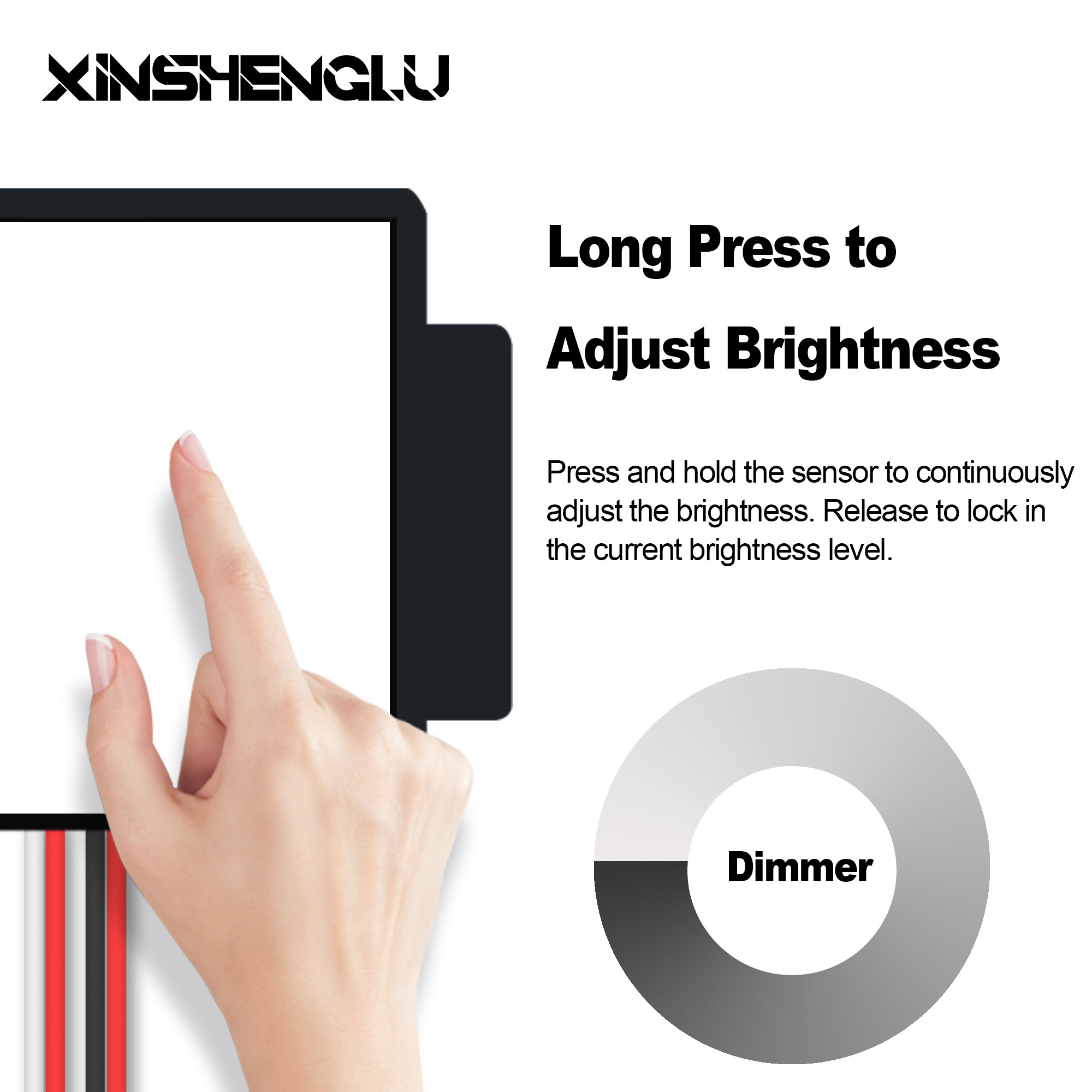 Touch-sensitive switch with adjustable brightness