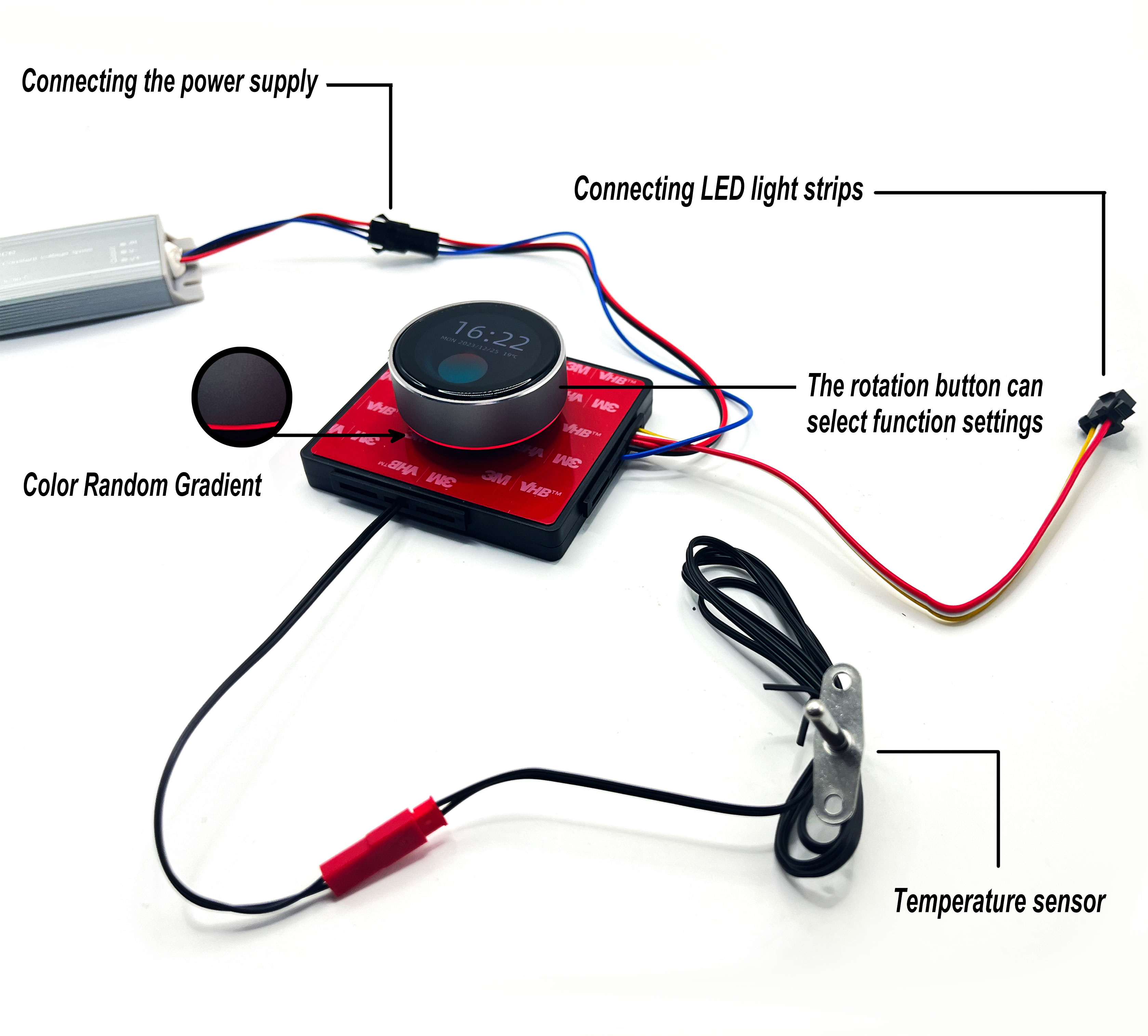 12V/24V 5A 60W Led Light Mirror Touch Rotating Knob Screen Sensor Switch For Bathroom