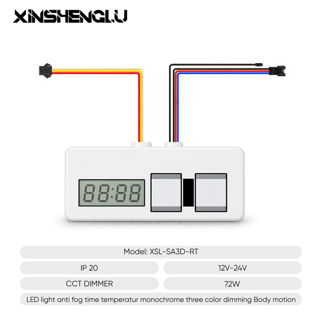 Motion Sensor LED Mirror Touch Switch with Clock