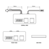 XSL-SA3D LED mirror touch switch technical drawing showing overall layout, front view, side view and 175 mm cable dimensions.