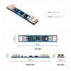 MK01 sensor switch PCB shown in top, front and side views with dimensions of 59 mm by 10 mm by 6 mm.